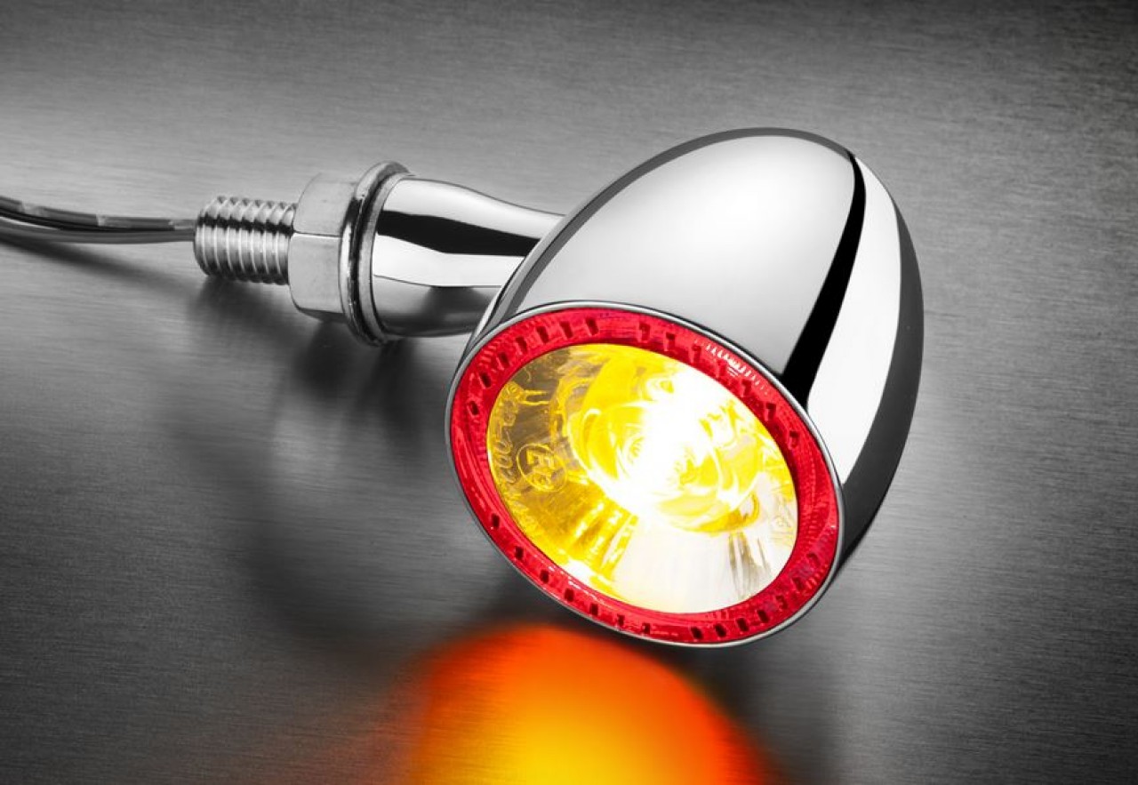 Kellermann Blinker, Rück- und Bremslicht, Bullet 1000 DF, Stahl, LED, HL/HR, 12 V, chrom glänzend