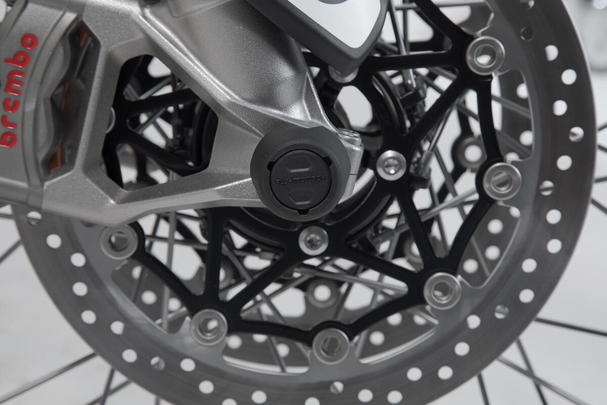 SW-Motech Sturzpad-Kit für Vorderachse schwarz für Honda, Triumph, Yamaha Modelle