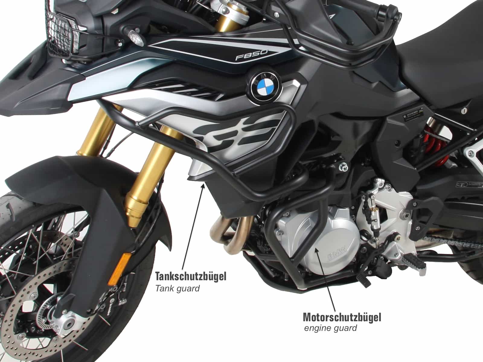 Motorschutzbügel schwarz für BMW F 850 GS Hepco & Becker