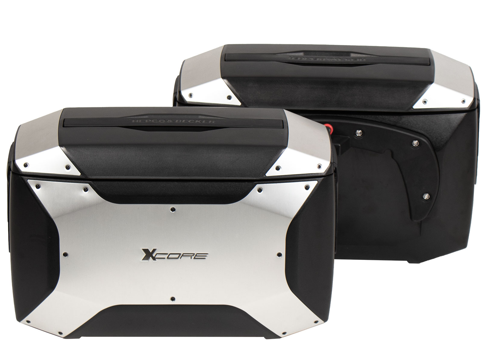 Xcore Seitenkofferset silber für C-Bow Träger Hepco & Becker