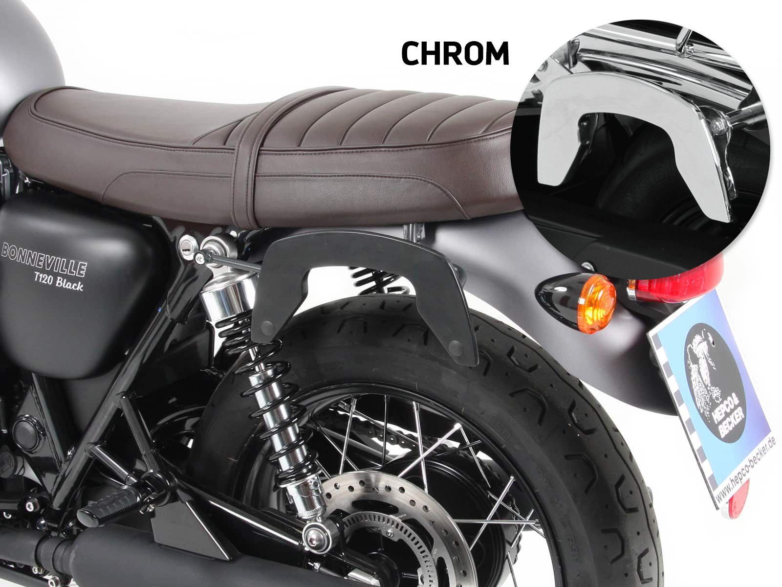 C-Bow Taschenhalter Chrom für Triumph Bonneville T100 (17-) Hepco & Becker