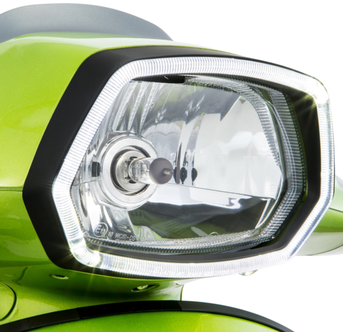 Lampenring schwarz glänzend LED Leuchtring für Vespa Sprint 50ccm 2T/​4T ('13-'18)