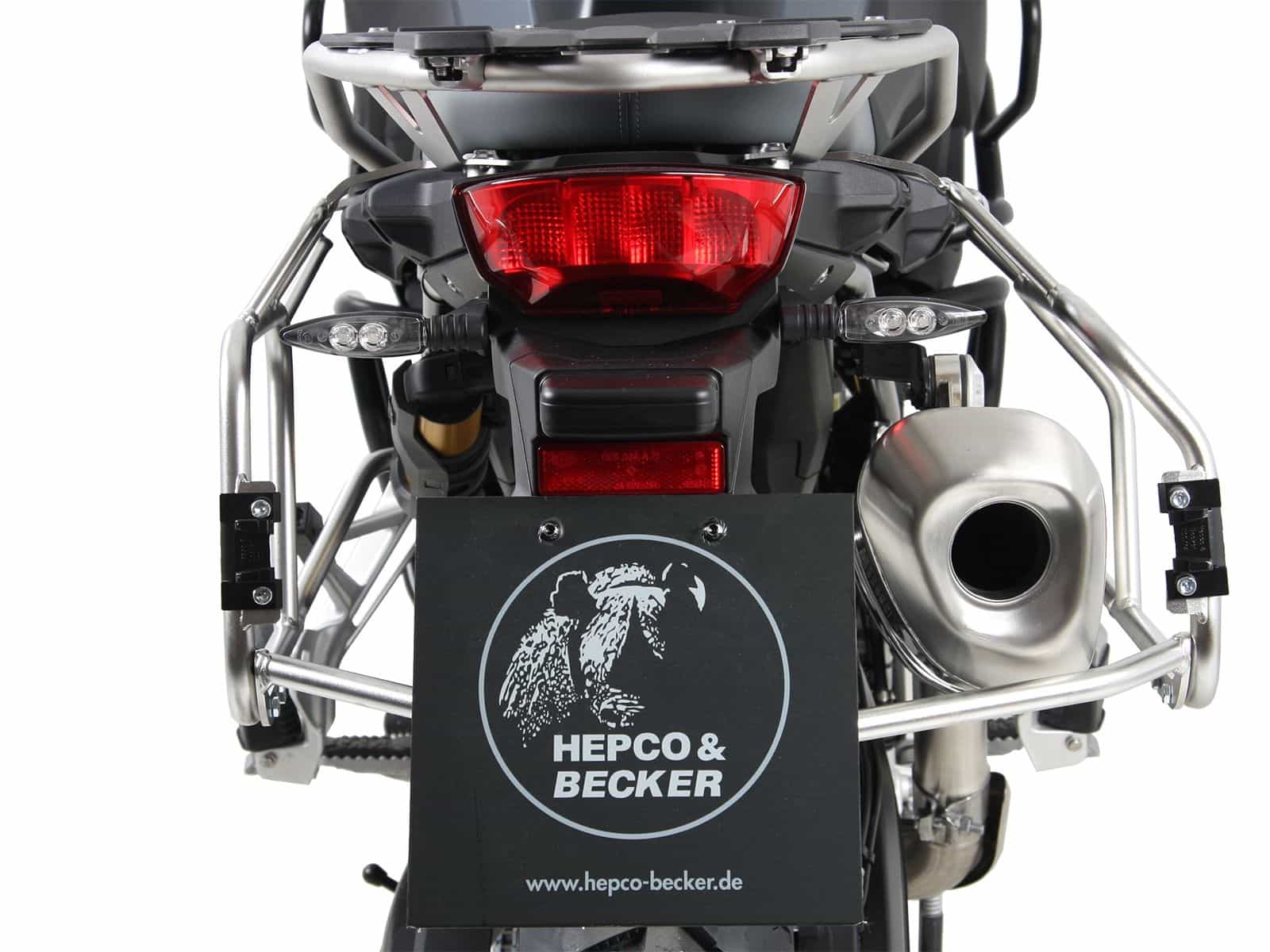 Kofferträgerset Cutout Edelstahlträger inkl. Kofferset Xplorer Cutout schwarz für BMW F 750 GS