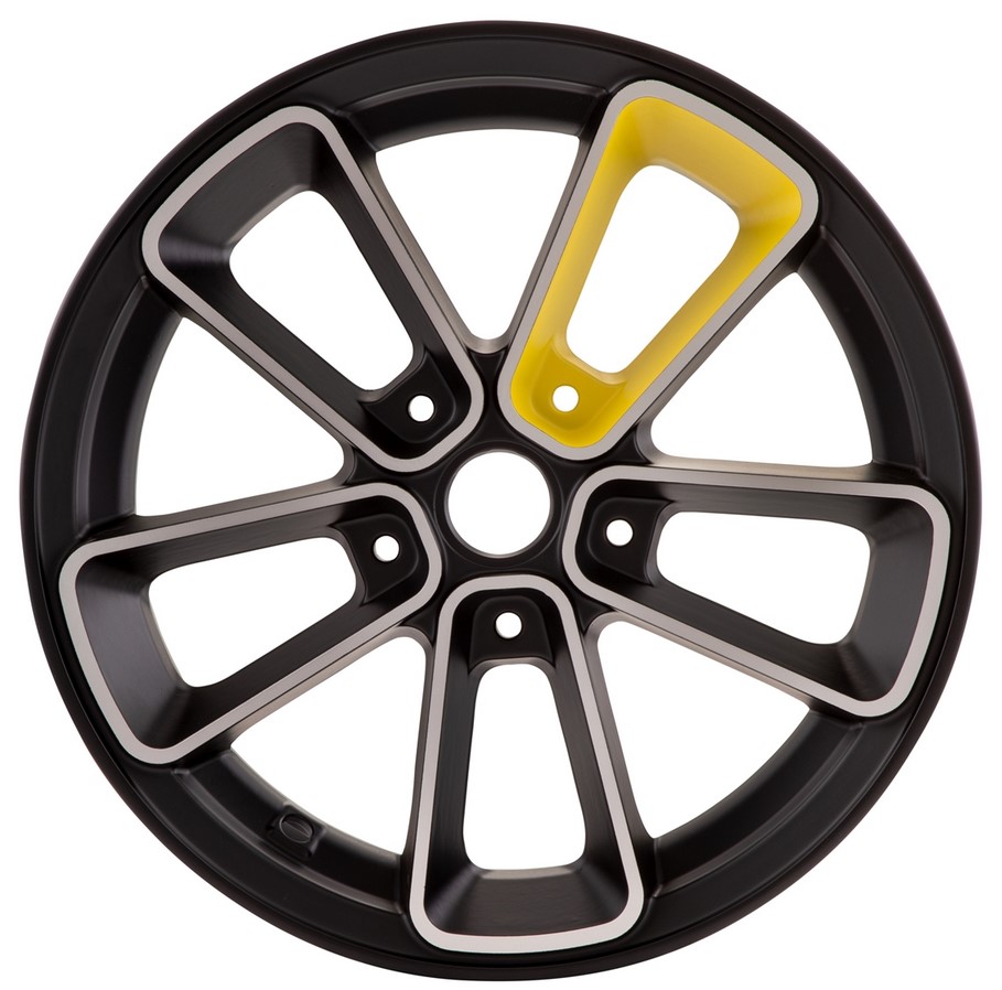 Felge vorne/hinten 12" für Vespa GTS/​GTS Super/​GTV/​GT 60/​GT/​GT L 125-300ccm, schwarz/​gelb