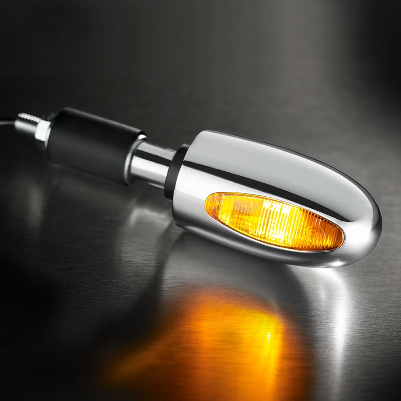 Kellermann Blinker, BL 1000 yellow, Messing, Halogen, VR/VL, 12 V, 21 W, chrom glänzend
