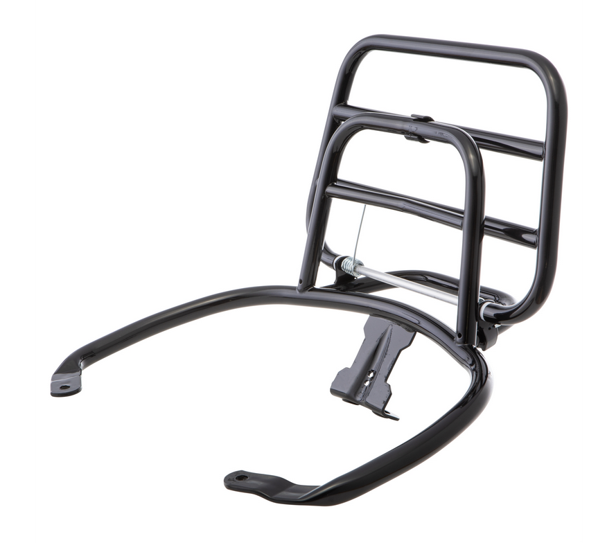 Gepäckträger hinten für Vespa Primavera /​Sprint 50-150ccm, klappbar, schwarz glänzend