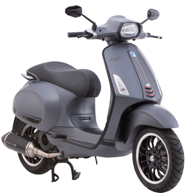 Verbindungsstück Monoschlitzrohr Beinschild schwarz matt für Vespa Primavera/​Sprint 50-150ccm