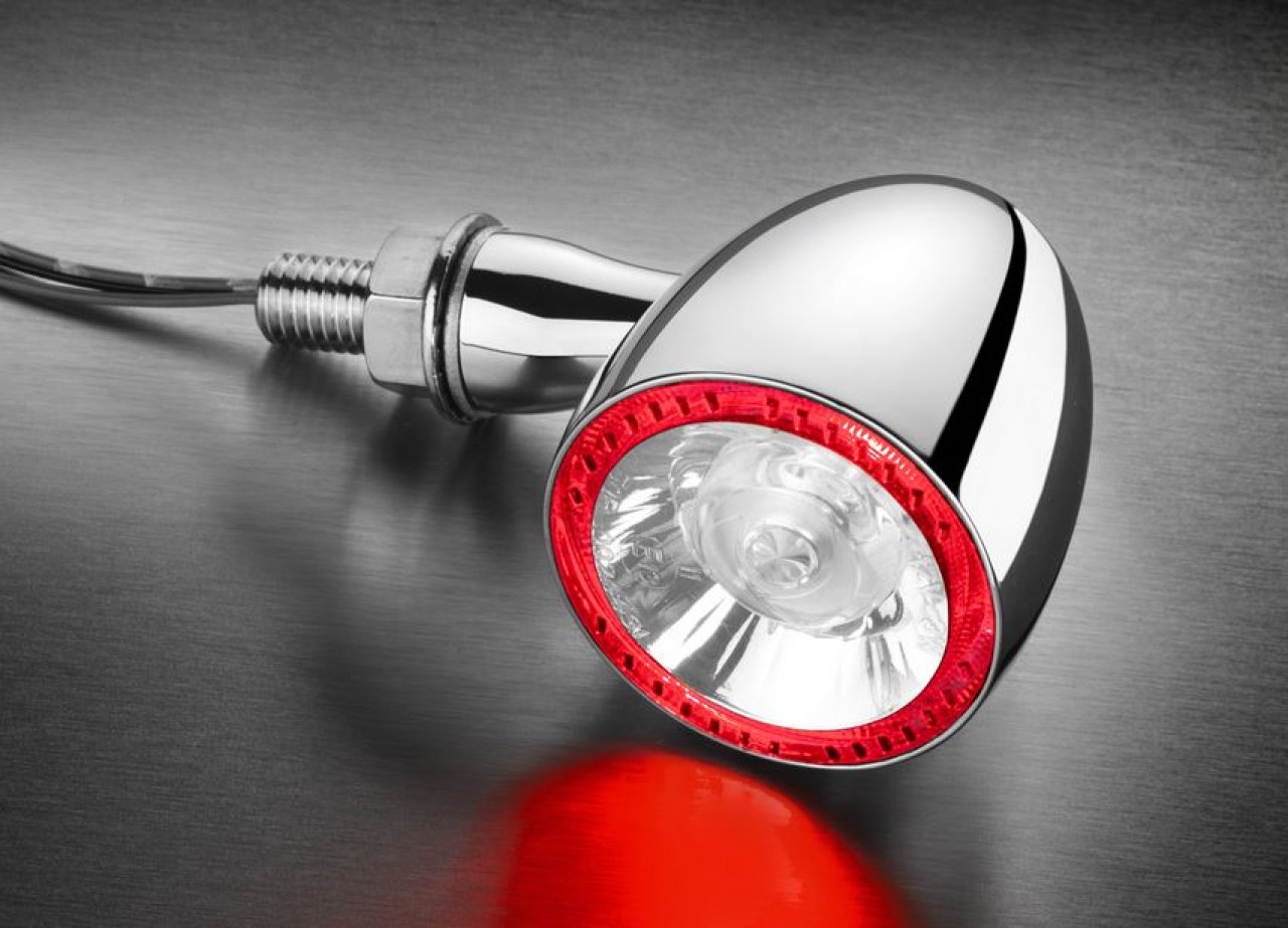 Kellermann Blinker, Rück- und Bremslicht, Bullet 1000 DF, Stahl, LED, HL/HR, 12 V, chrom glänzend