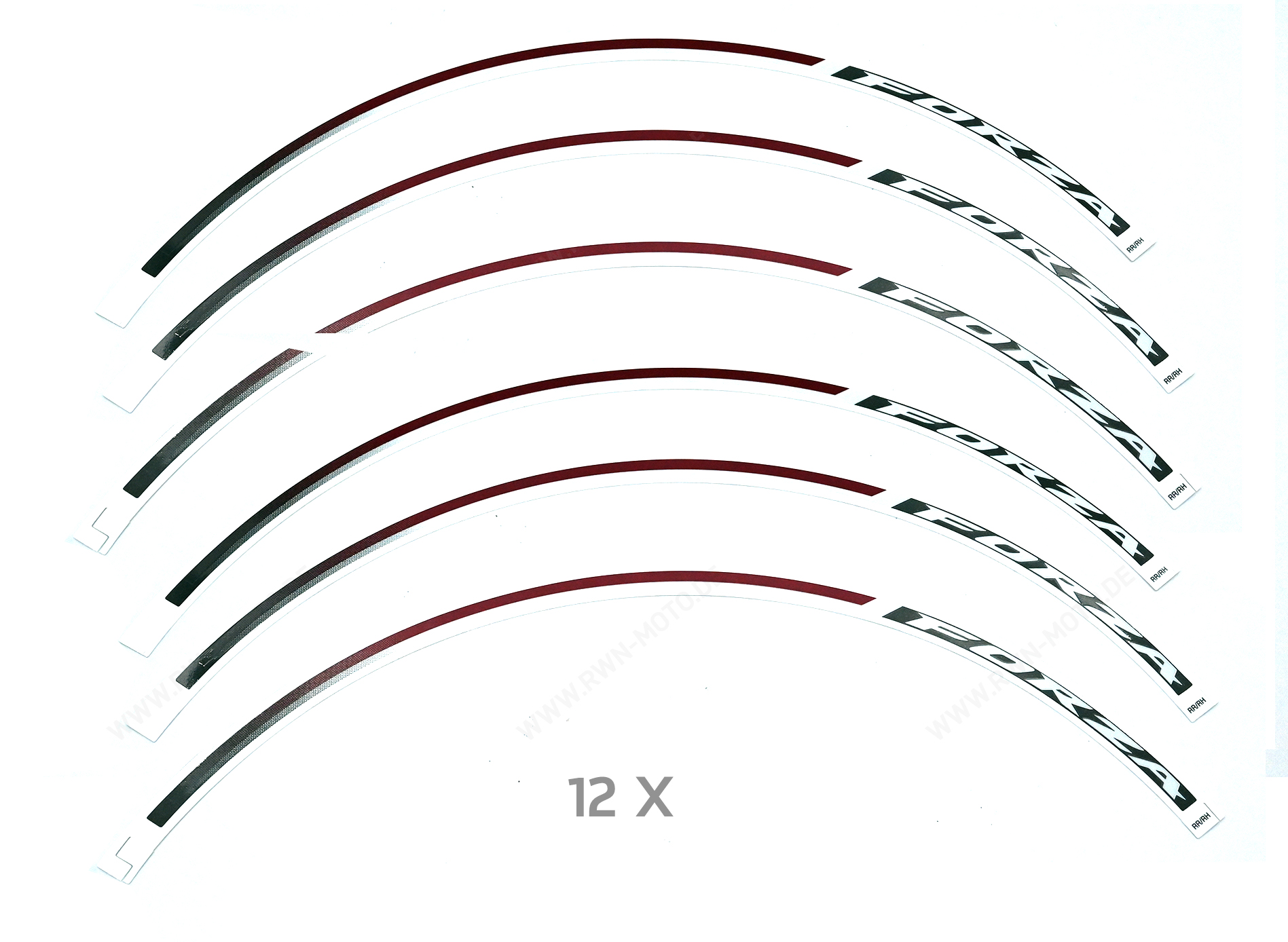 Felgendekor Aufklebersatz rot für Honda Forza125/350 Original