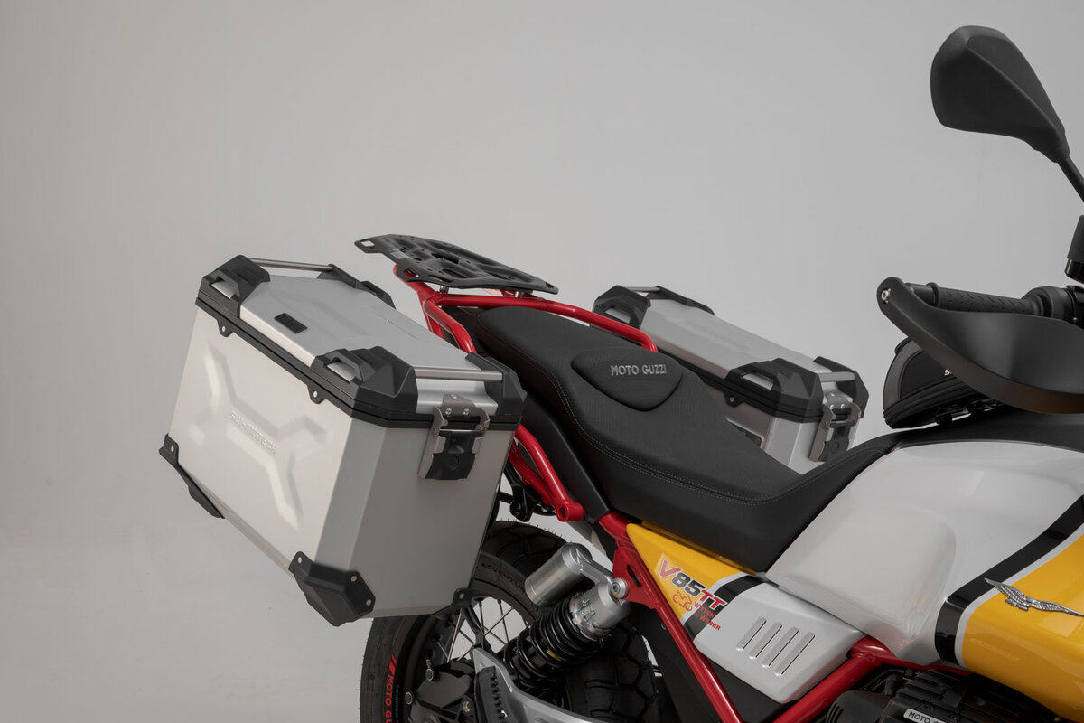 SW-Motech TRAX ADV Alukoffer-System silber für Moto-Guzzi V85 TT