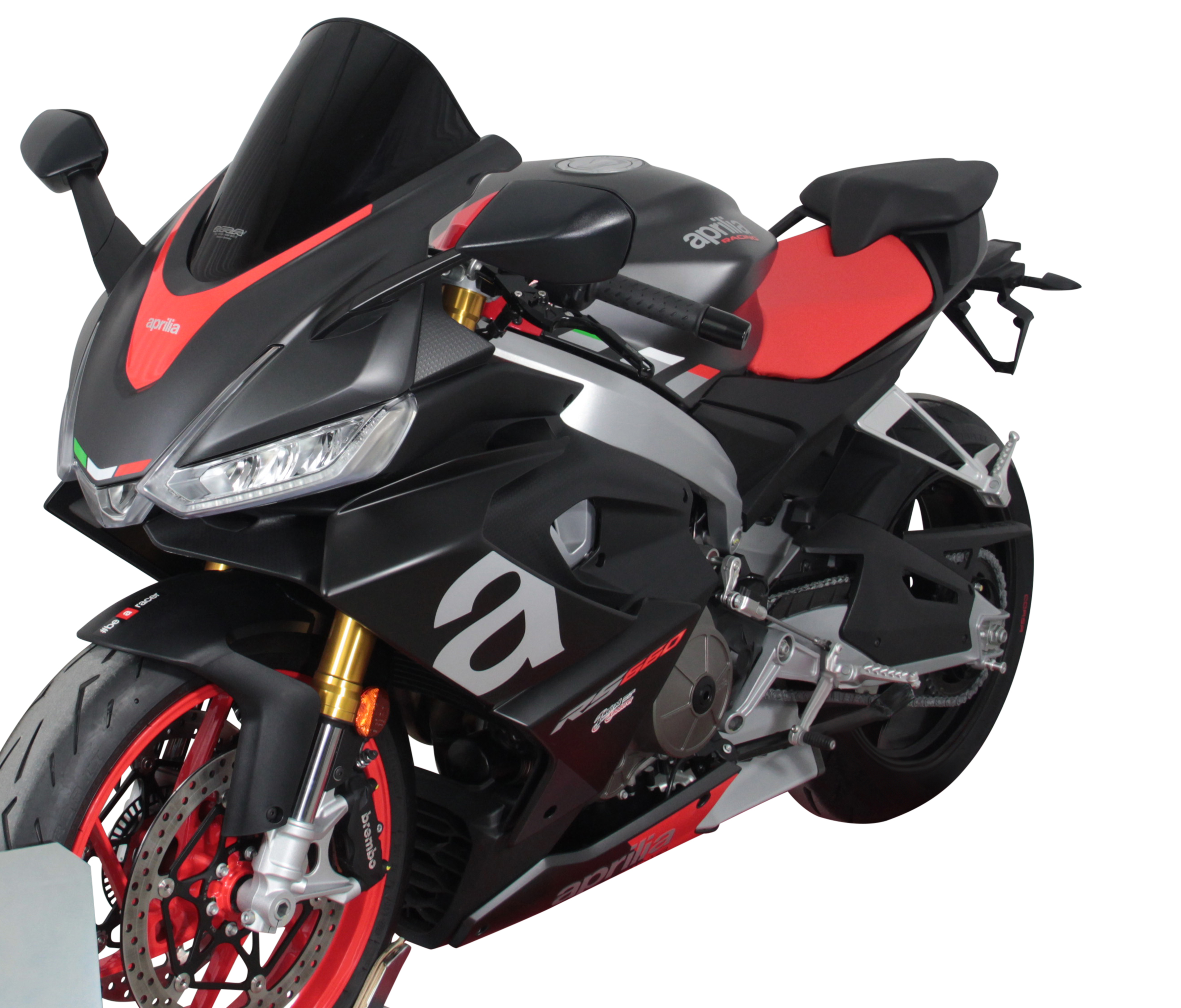 MRA Racingscheibe "R " schwarz für Aprilia RS 660 2021-