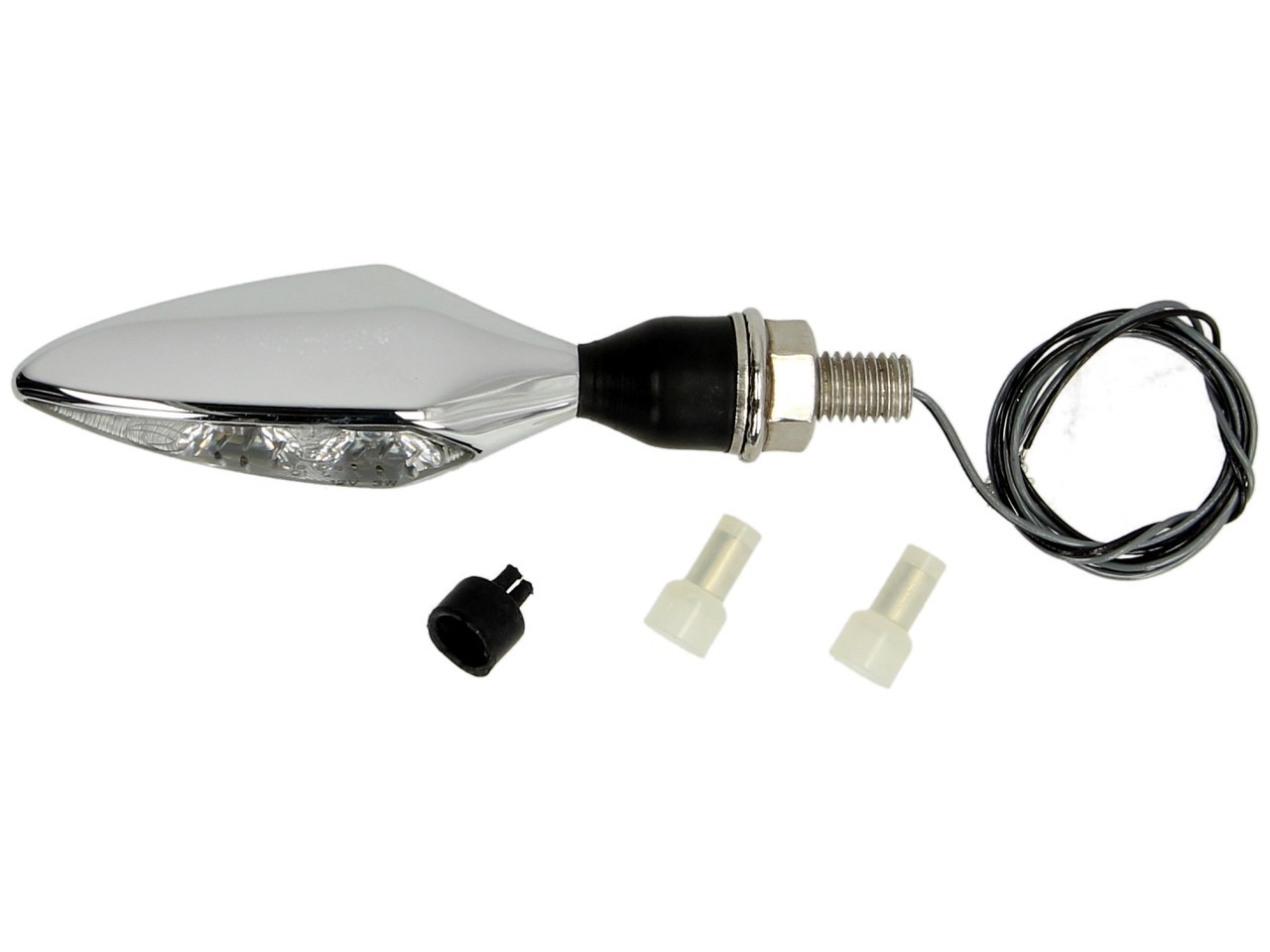 Kellermann Blinker, Rhombus Extreme, Stahl, LED, VR/HL, 12 V, chrom glänzend, M8x20, E-geprüft