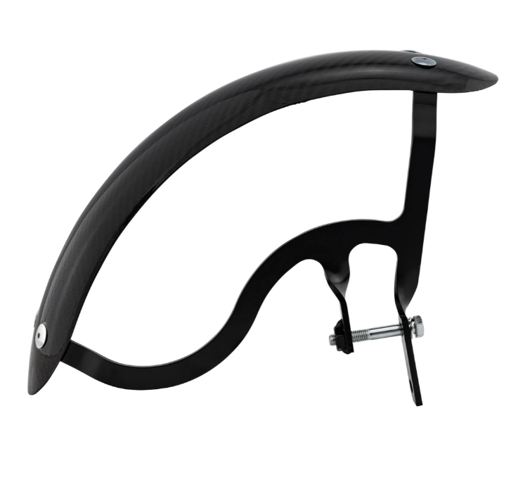 Kotflügel Garelli Race EVO II für Vespa PX 80-200ccm, Carbon, Halter schwarz