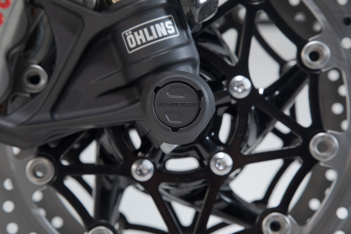 SW-Motech Sturzpad-Kit für Vorderachse schwarz für Triumph, Yamaha Modelle