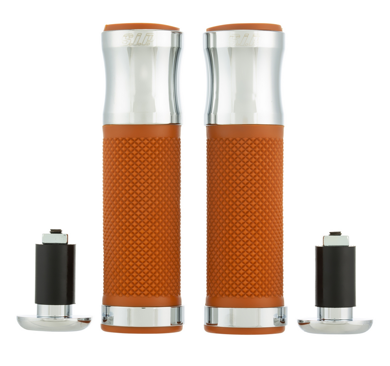 Griffe Ø 24/24 mm, L 125 mm für Vespa PX 125-200ccm, chrom/braun