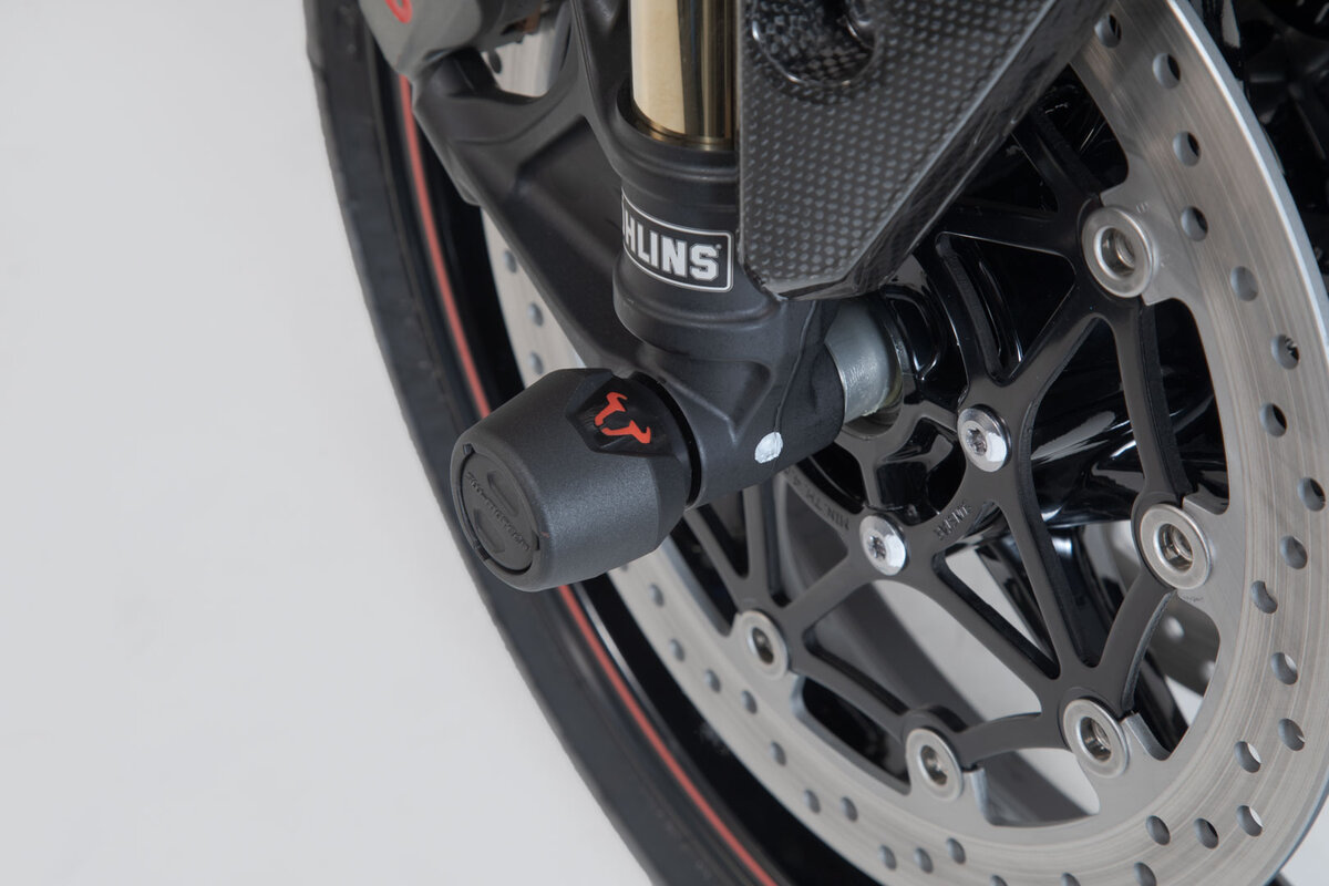 SW-Motech Sturzpad-Kit für Vorderachse schwarz für Triumph, Yamaha Modelle