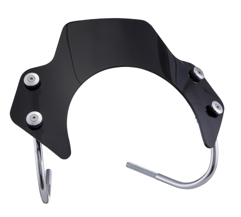 Flyscreen für Vespa GTS/​GTS Super/​GT/​GT L 125-300ccm, silberne Halter, schwarz getönt