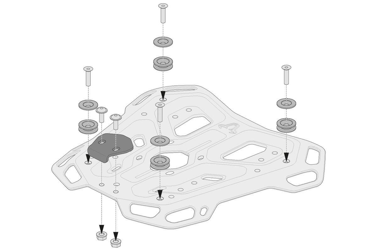 SW-Motech Adapterkit für ADVENTURE-RACK Gepäckträger für TRAX ADV /ION /EVO Topcases