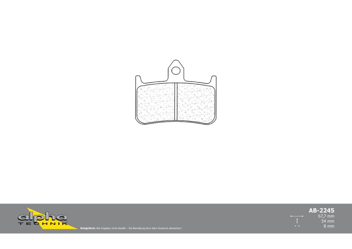 alpha Technik Bremsbelag Straße mit ABE