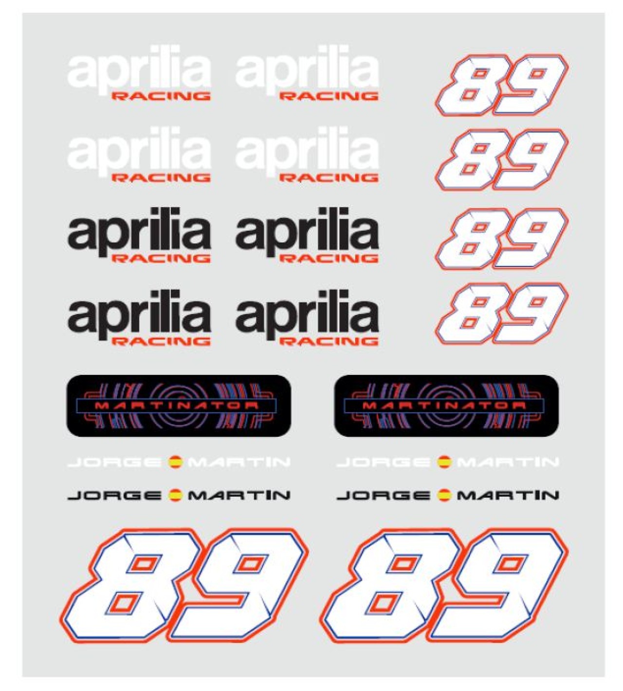 Aprilia Aufkleber Racing 89