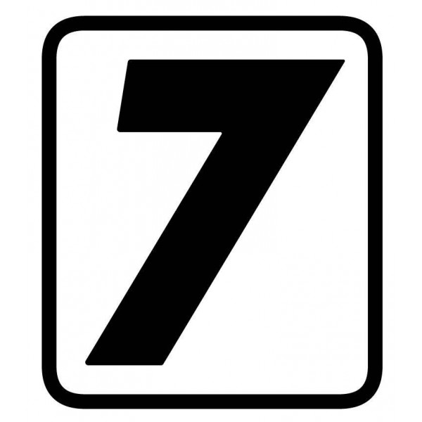 Startnummernaufkleber Nr. 7 für Nummerntafel