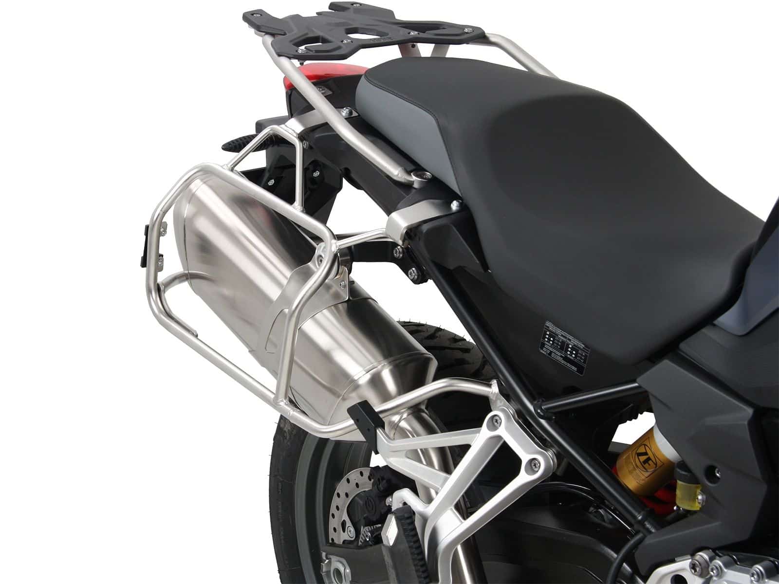 Kofferträgerset Cutout Edelstahlträger inkl. Kofferset Xplorer Cutout schwarz für BMW F 750 GS