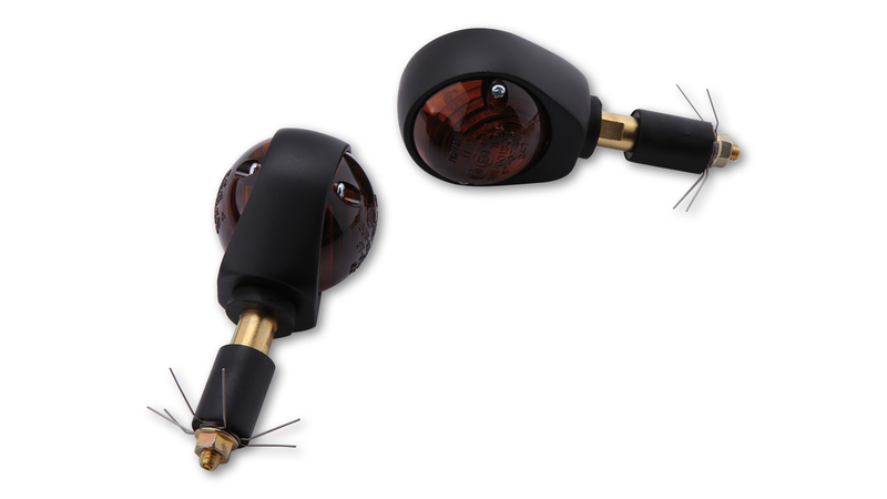 HIGHSIDER Smart Ochsenauge Glühlampen Lenkerendenblinker Gehäuse Schwarz / Linse Rauchgrau (Paar), V