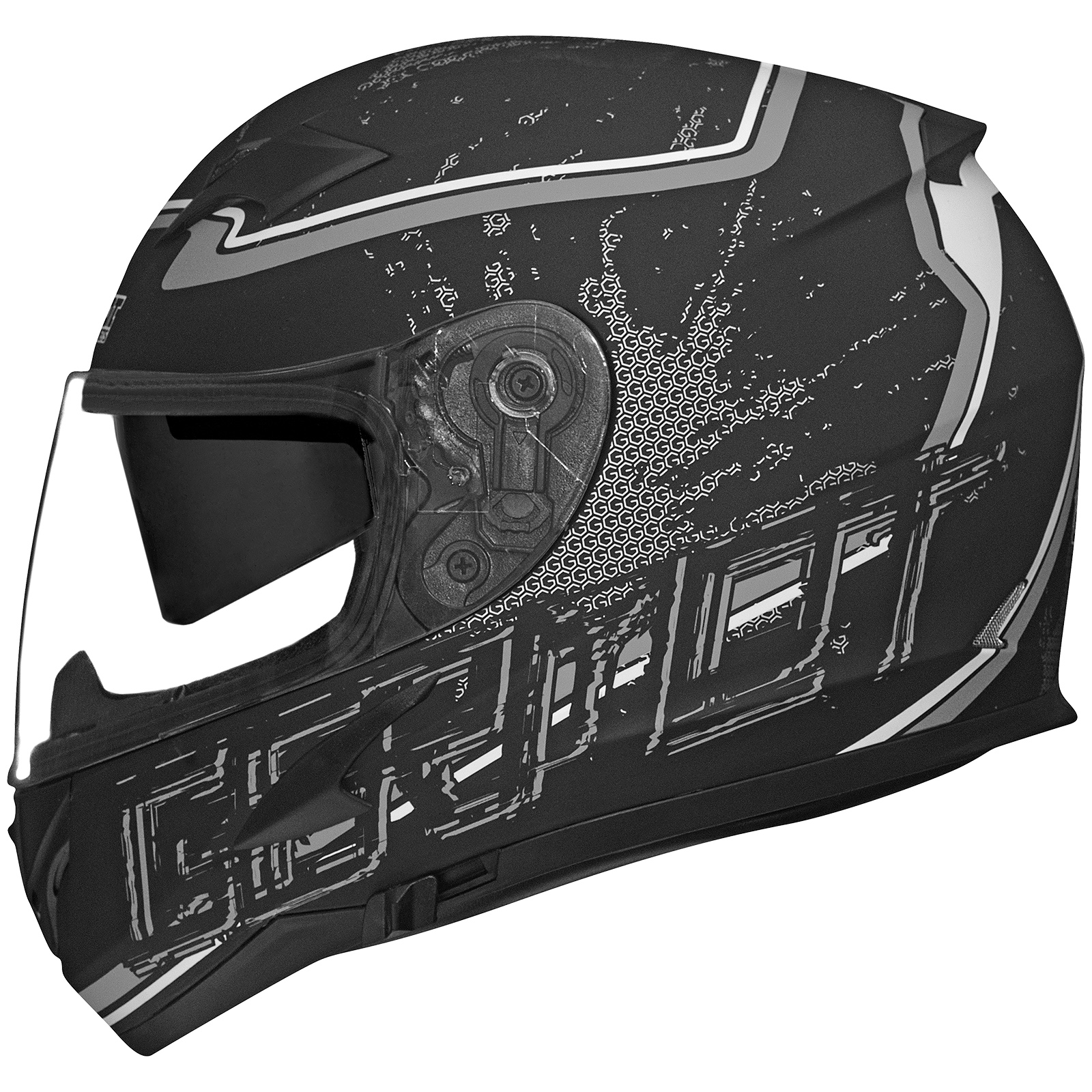 Germot Integralhelm GM 306, matt-schwarz/grau