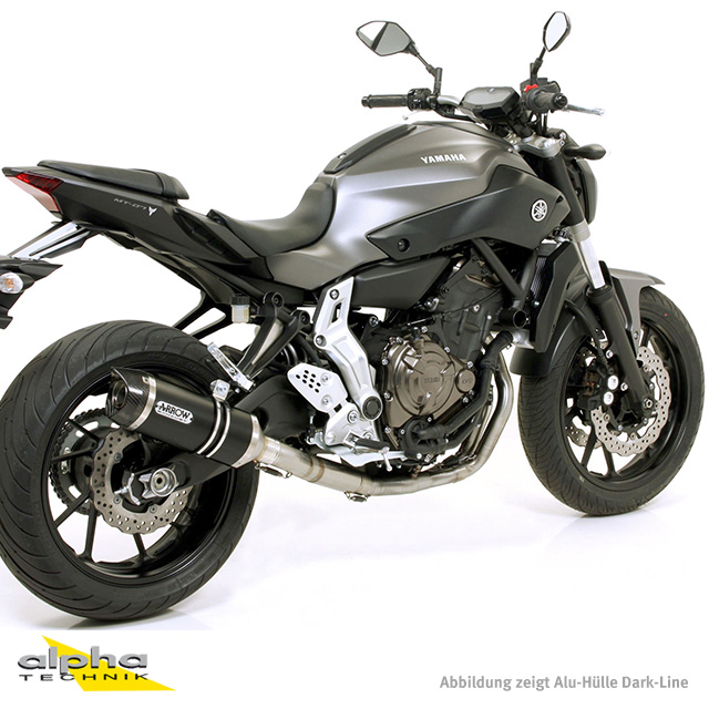 ARROW Auspuff THUNDER für Yamaha MT07 / Tracer 700 2014-2020, Carbon (Nur mit ARROW Krümmer)