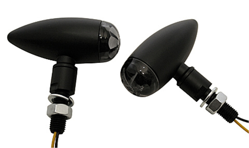HIGHSIDER Pro Micro-Bullet LED Indicator Gehäuse  Schwarz / Linse Klar (Paar), Vorn & Hinten