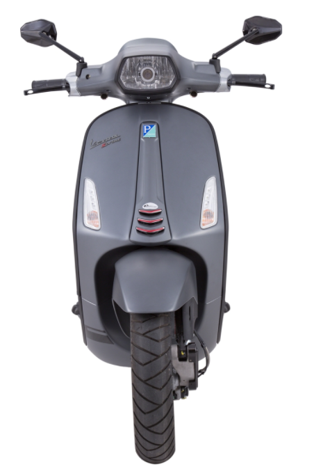 Verbindungsstück Monoschlitzrohr Beinschild schwarz matt für Vespa Primavera/​Sprint 50-150ccm