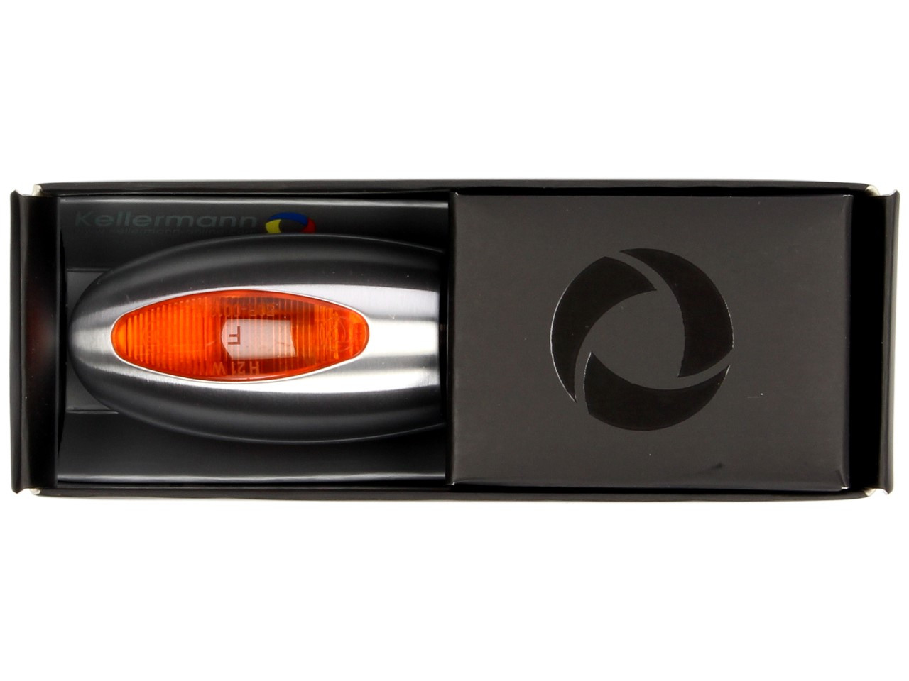 Kellermann Blinker, BL 1000 yellow, Aluminium, Halogen, VR/VL, 12 V, 21 W, silber seidenmatt