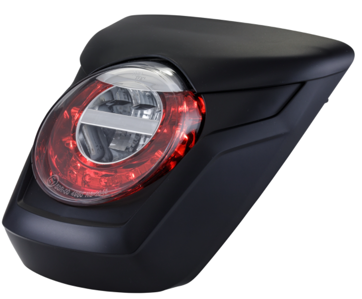 Rücklicht LED rot für Vespa Primavera/​Sprint 50-150ccm, Rand - schwarz matt