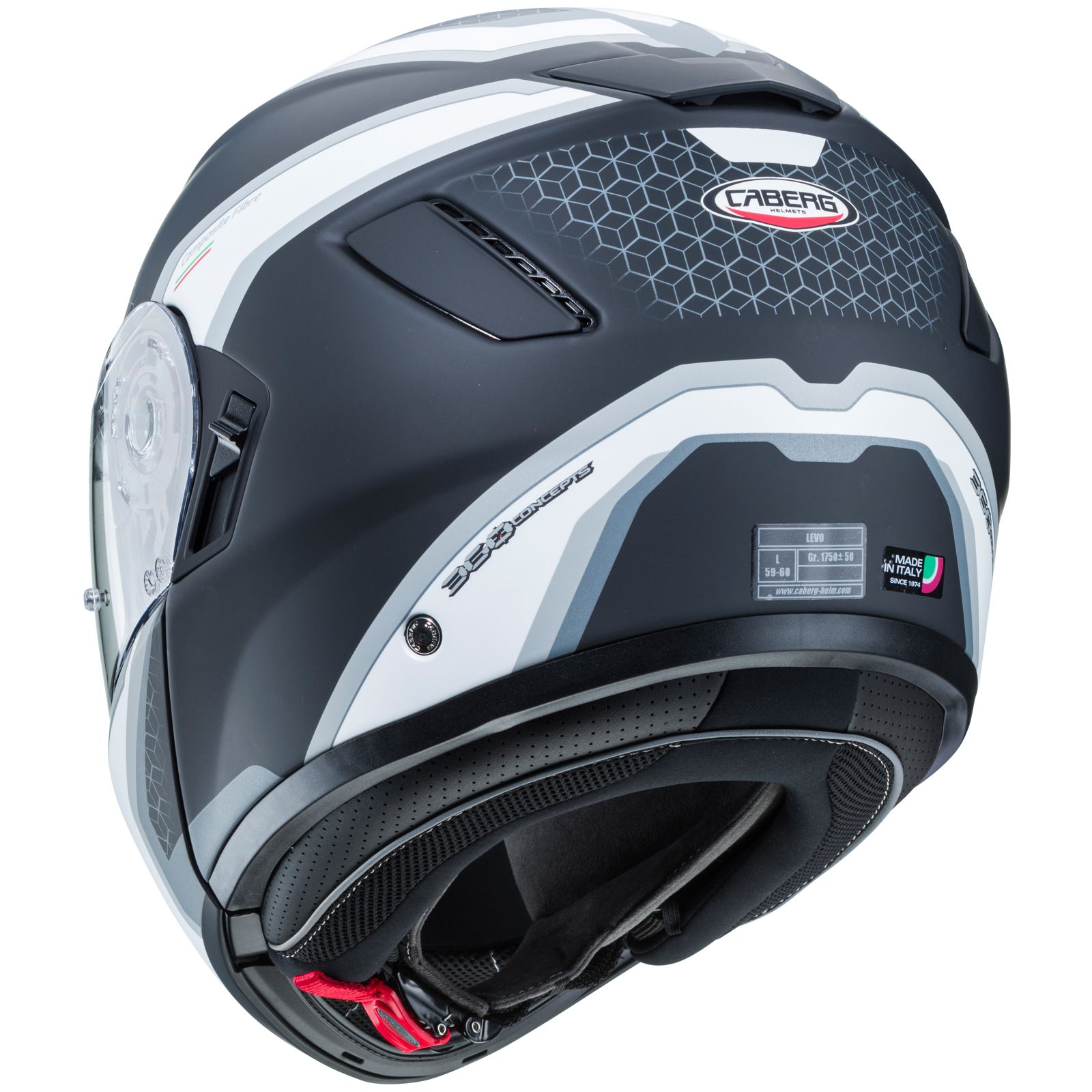 Caberg Helm Levo Sonar, matt-schwarz/weiß-anthrazit