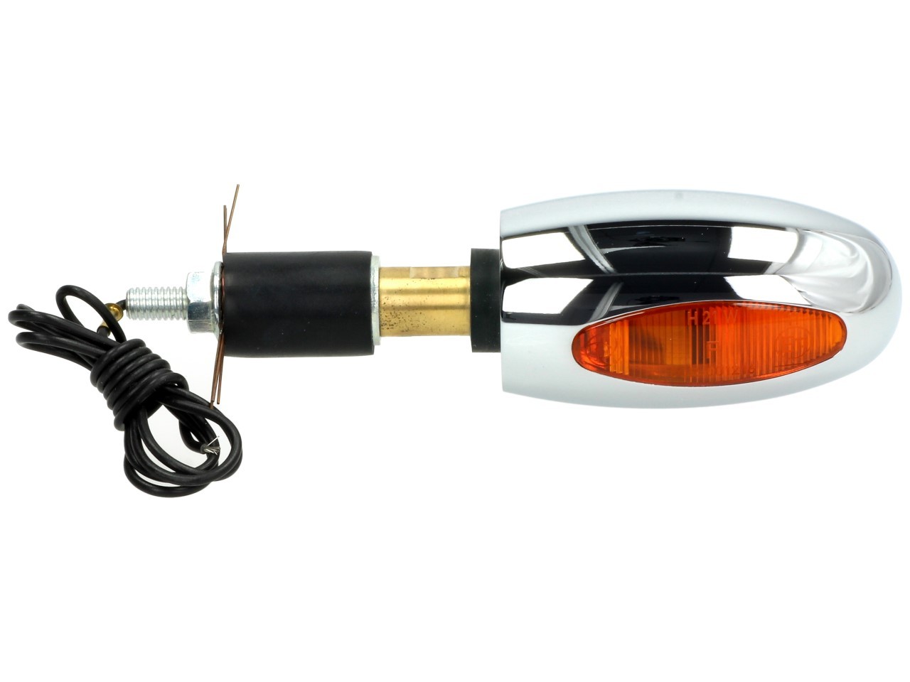 Kellermann Blinker, BL 1000 yellow, Messing, Halogen, VR/VL, 12 V, 21 W, chrom glänzend
