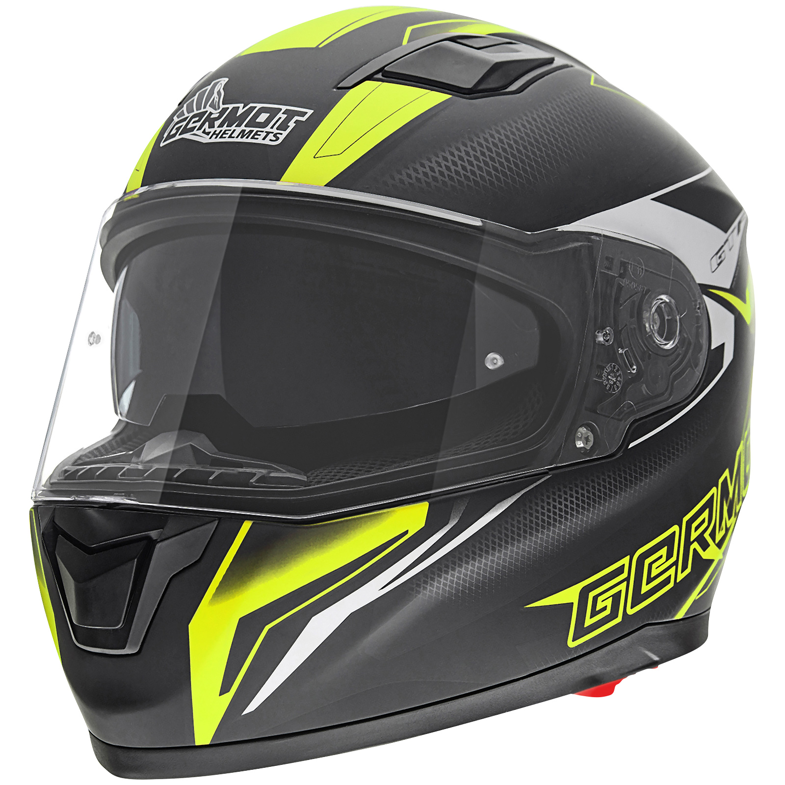 Germot Integralhelm GM 330, matt-schwarz/fluo-gelb
