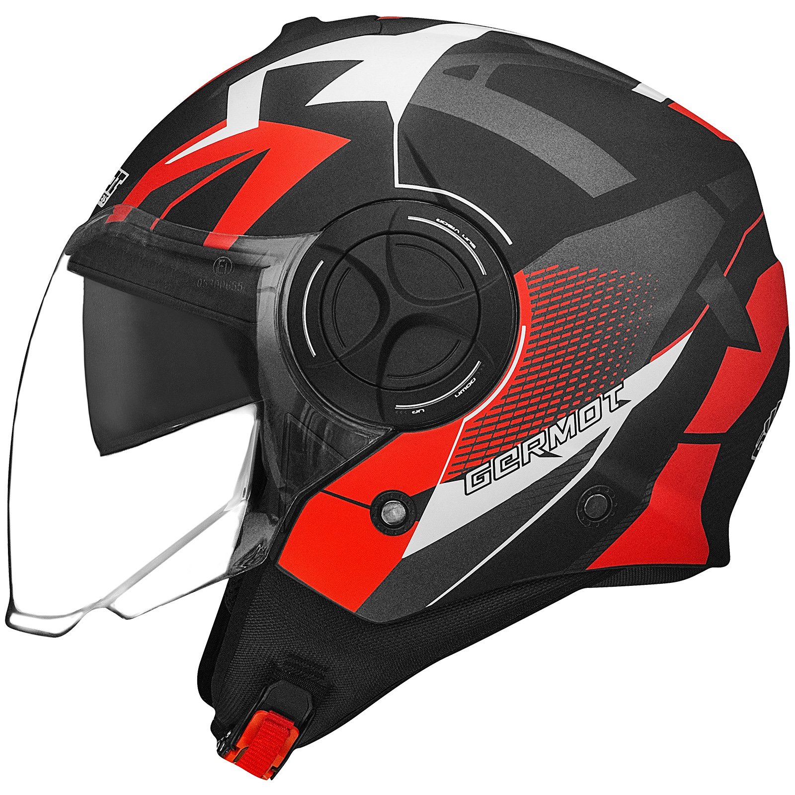 Germot Helm GM 650, matt-schwarz/rot
