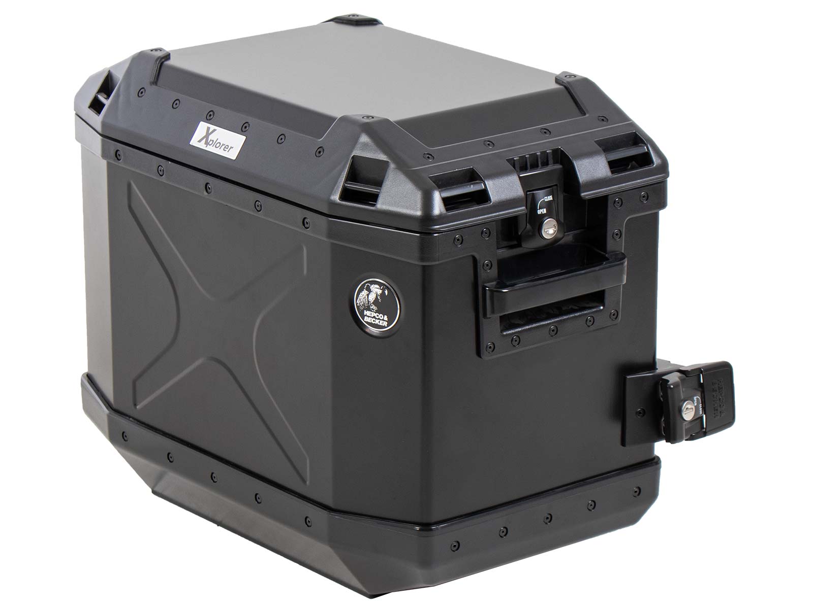 Seitenkoffer Alu Xplorer 40 Cutout links schwarz Hepco & Becker