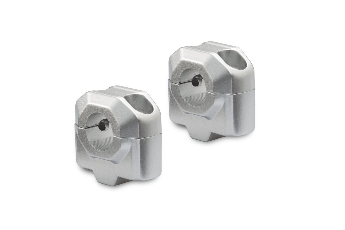 SW-Motech Lenkererhöhung, silber für Ø 22 mm Lenker, H=25 mm für Yamaha XT 660 R /X