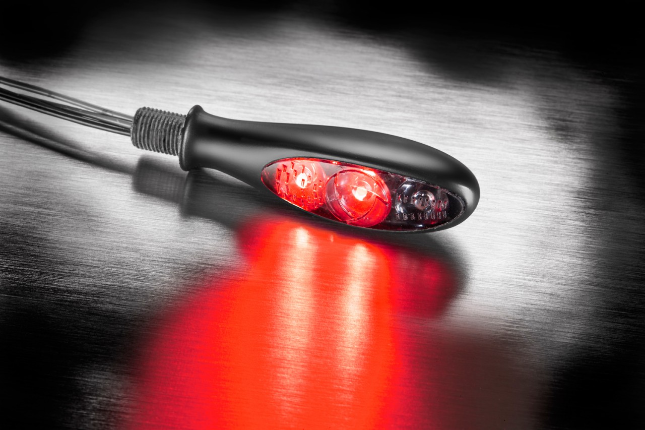 Kellermann Blinker, Rück- und Bremslicht, Micro S DF Dark, Aluminium, LED, HL/HR, 12 V, schwarz matt