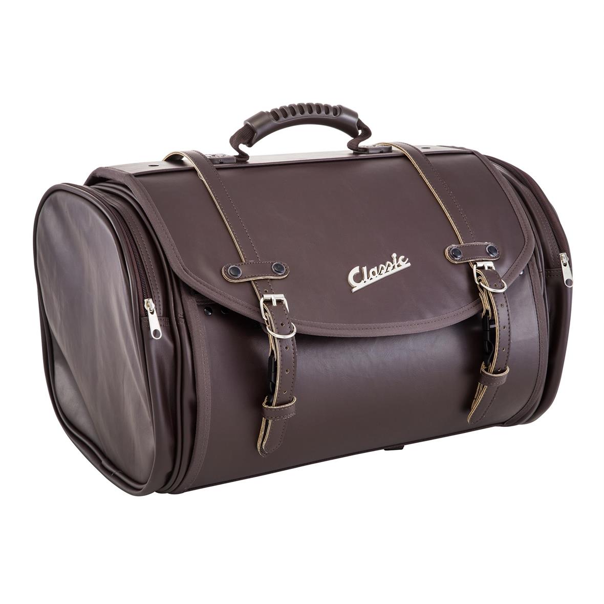 Tasche "Classic" groß für Gepäckträger für Vespa - dunkelbraun, Kunstleder