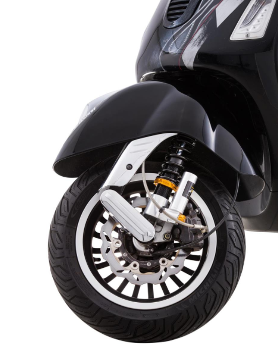 Stoßdämpfer vorne für Vespa GTS/​GTS Super/​GTV/​GT 60/​GT/​GT L, silber/orange