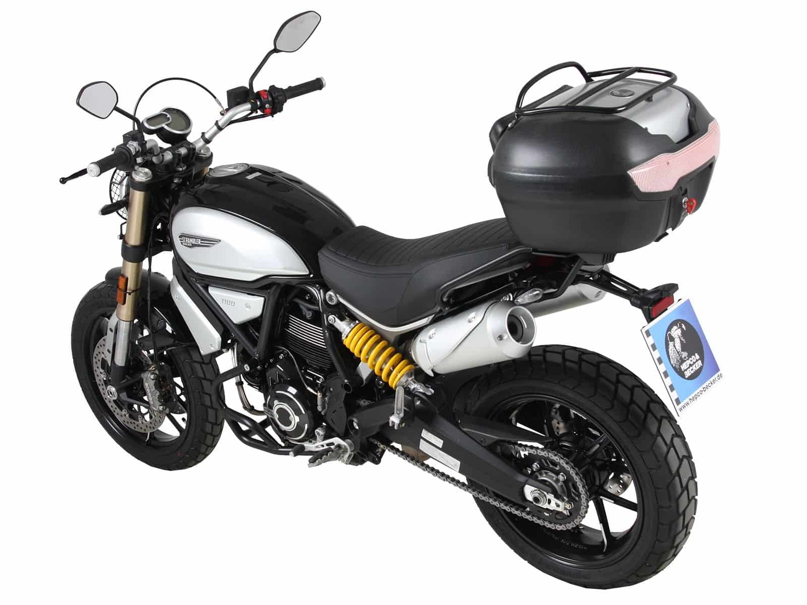 Alurack Topcaseträger schwarz für Ducati Scrambler 1100 /Special /Sport (18-20) Hepco & Becker