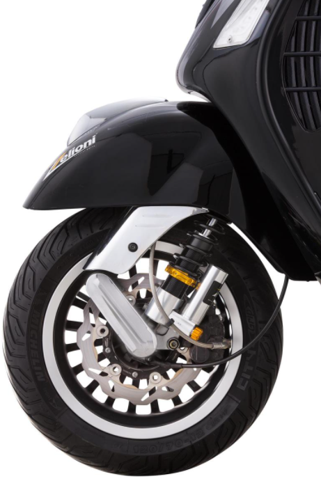 Stoßdämpfer vorne für Vespa GTS/​GTS Super/​GTV/​GT 60/​GT/​GT L, silber/orange