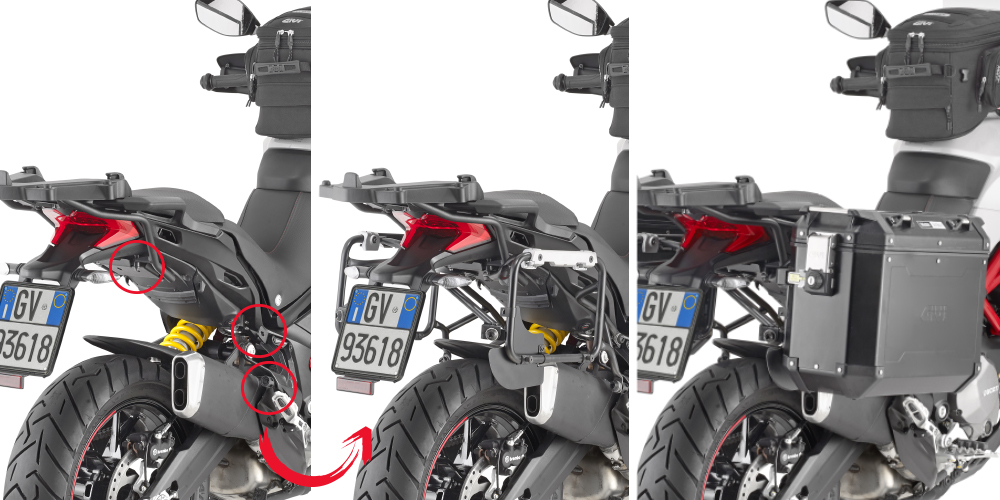 Seitenkofferträger abnehmbar MONOKEY® CAM-SIDE für Ducati Multistrada Givi