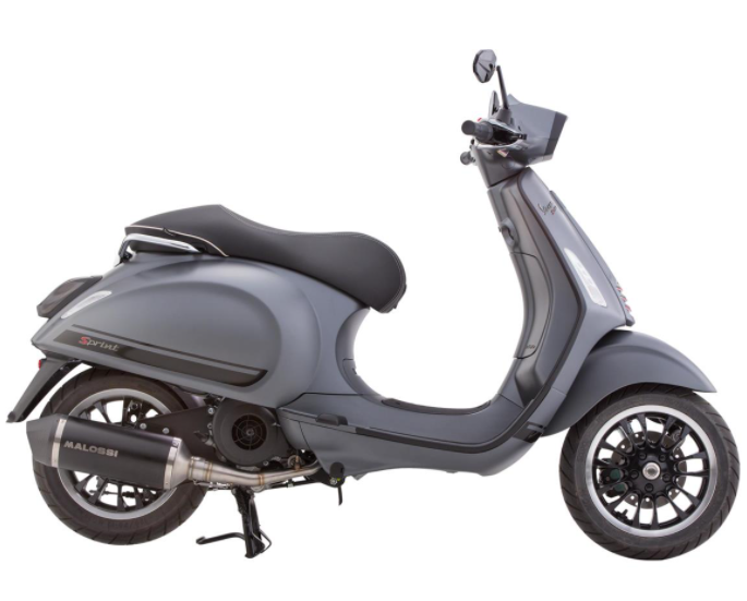 Verbindungsstück Monoschlitzrohr Beinschild schwarz matt für Vespa Primavera/​Sprint 50-150ccm