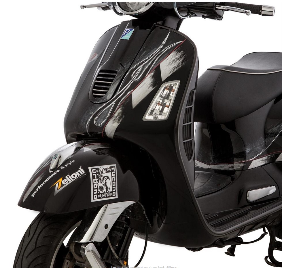 Monoschlitzrohr Beinschild, links und rechts für Vespa GTS/​GTS Super/​GTV/​GT (- '19), schwarz matt