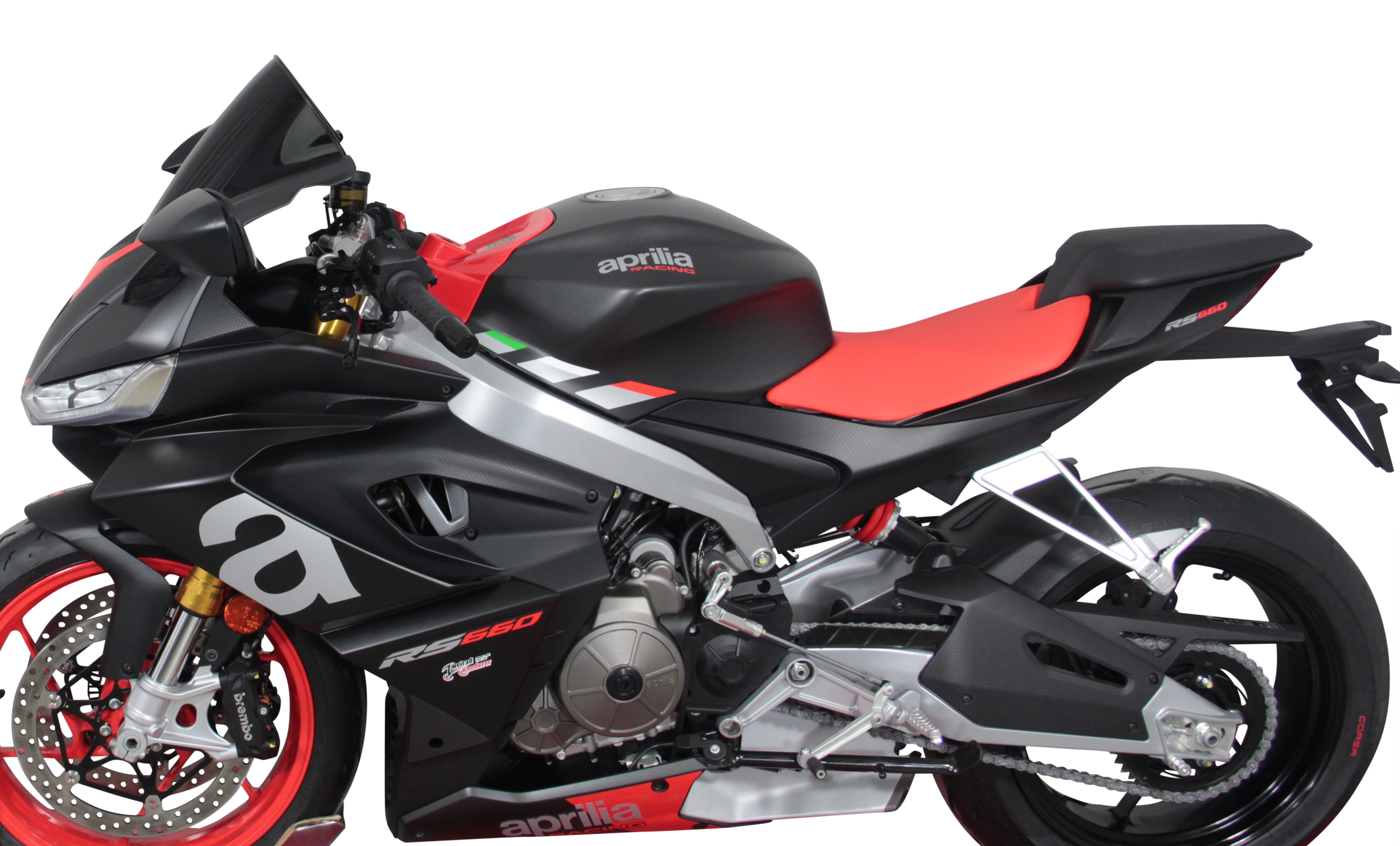 MRA Racingscheibe "R " schwarz für Aprilia RS 660 2021-
