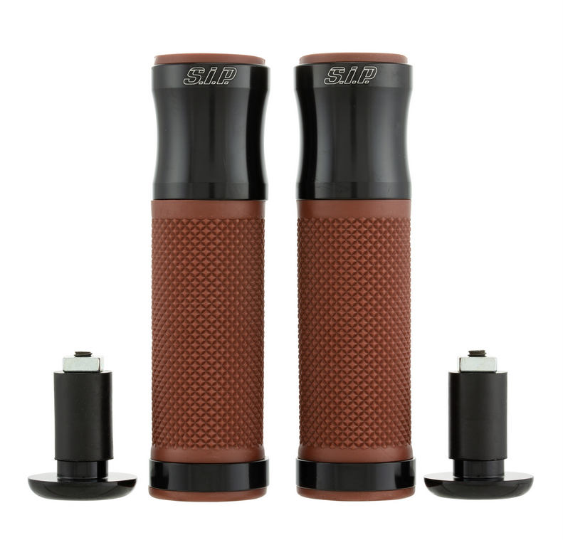 Griffe Ø 24/24 mm, L 125 mm für Vespa PX 125-200ccm, schwarz glänzend/braun