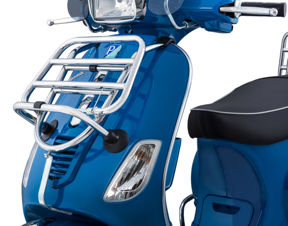 Gepäckträger vorne für Vespa LX /​LXV /​S 50-150ccm, klappbar, chrom